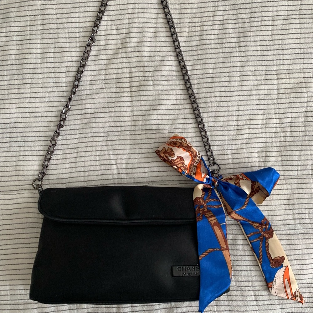 Authentic Chanel makeup bag converted into evening bag
